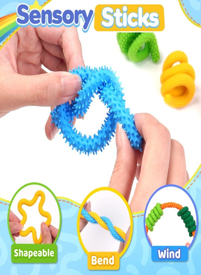 CHESLICR Valentines Day Gifts for Kids Classroom, 8Pack Fidget Toys Silicone Sensory Sticks for Adult Silent ADHD Autism Autistic Prize Treasure Box Airplane Travel Car Toy Dementia Activities for Seniors - Image 5
